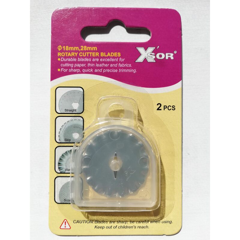 Set of two corrugated spare blades, 28mm, X-Sor - Donwei - Sew Mate