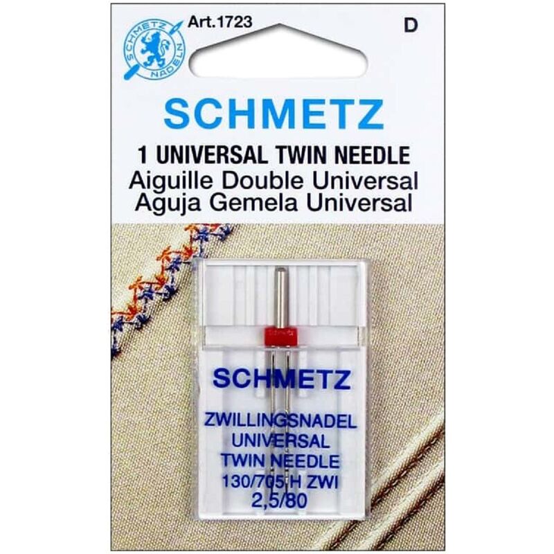 Schmetz universal double needle, 2mm/80, 130/705H ZWI ZWI