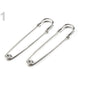Set of 2 safety pins, 75mm - nickel