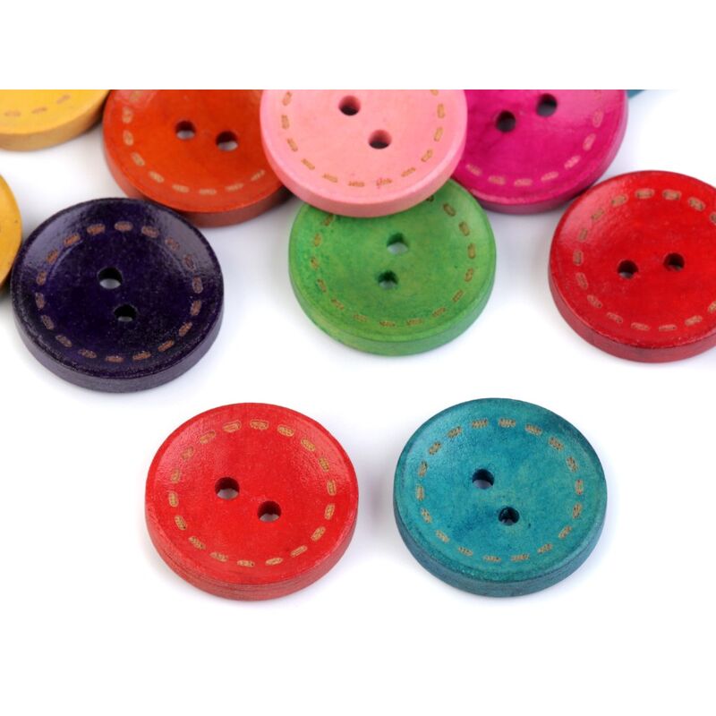 Wooden button, with seam, 40mm, 5pcs/set