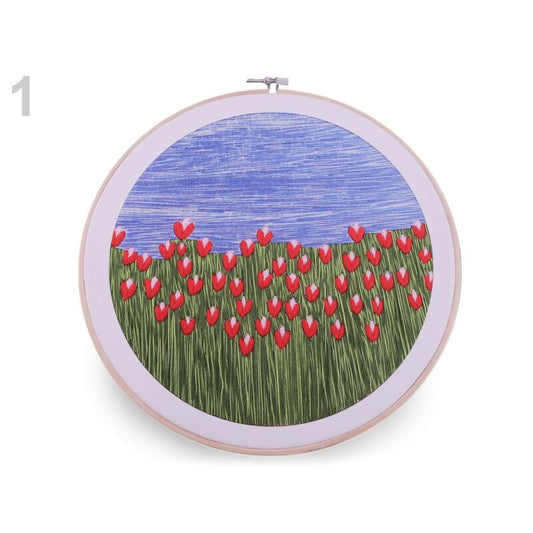 Embroidery set with needle, needle and thread, 26.5cm, flowers, 380731-1