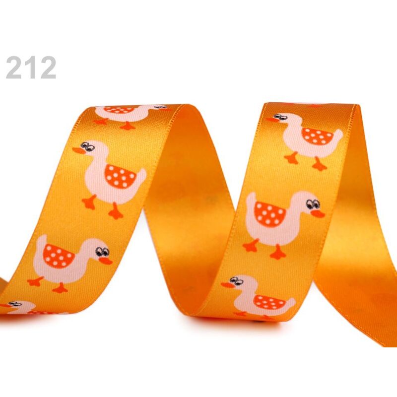 Panglică satinată, model gâște, 24mm, 2m