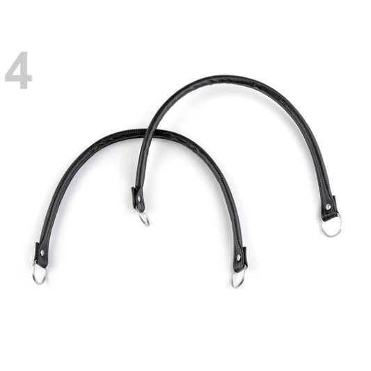 Maner piele ecologica cu inele metalice, 50cm, pereche