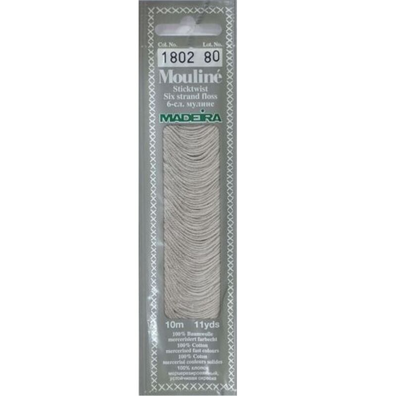 Cotton embroidery thread Mouline Madeira - 0101 - light cream