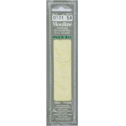 Cotton embroidery thread Mouline Madeira - 0101 - light cream
