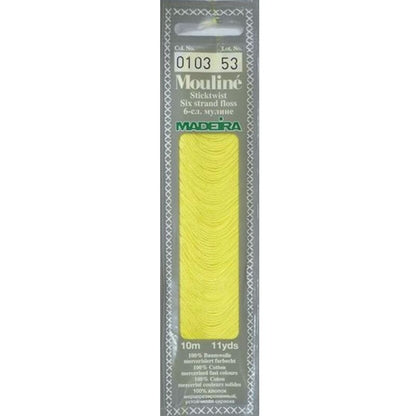 Cotton embroidery thread Mouline Madeira - 0101 - light cream