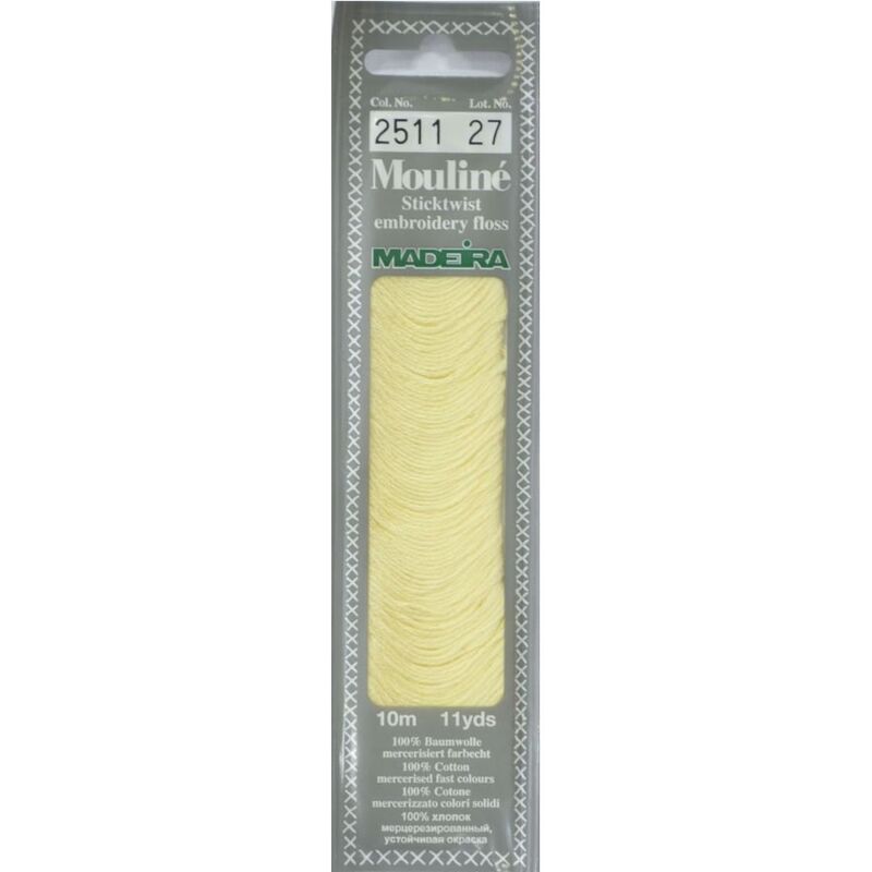 Cotton embroidery thread Mouline Madeira - 0101 - light cream