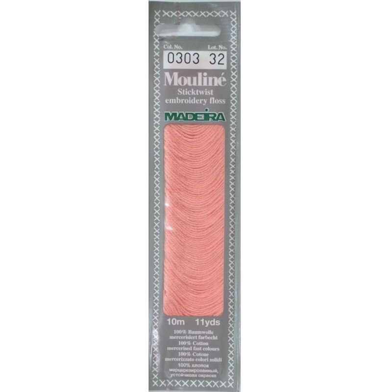 Cotton embroidery thread Mouline Madeira - 0101 - light cream