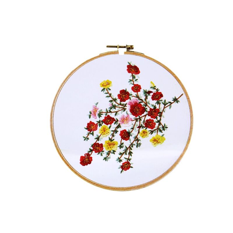 Set de brodat cu canvas pretiparit, flori