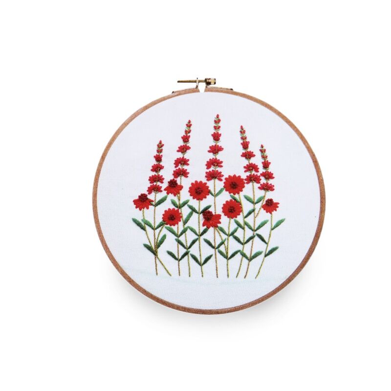 Set de brodat cu canvas pretiparit, flori