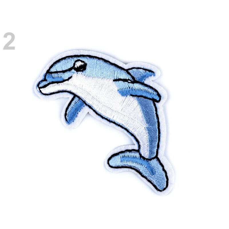 Delfin, aplicație termoadezivă brodată