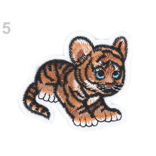 Embroidered sticker appliqué, patch, tiger, 400126