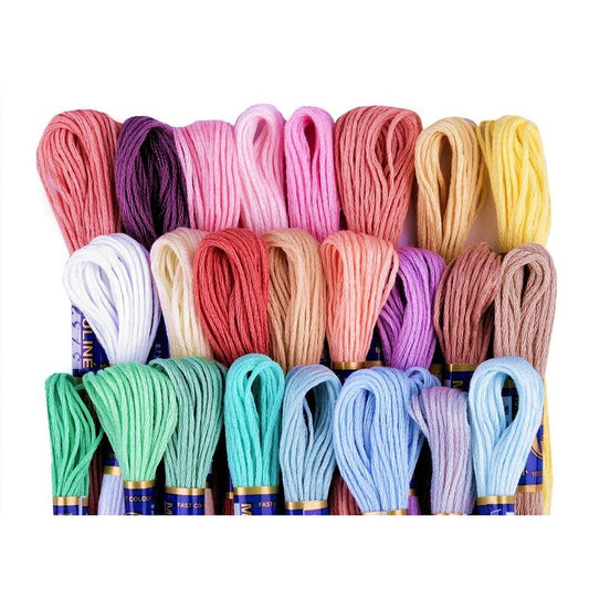  Ață de brodat, bumbac, mouline, 24 jurubițe