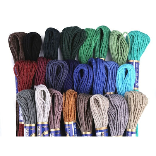  Ață de brodat, bumbac, mouline, 24 jurubițe