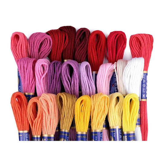  Ață de brodat, bumbac, mouline, 24 jurubițe