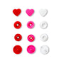 Plastic round plastic staples, PRYM, 12,4mm, hearts, 30 pcs/set