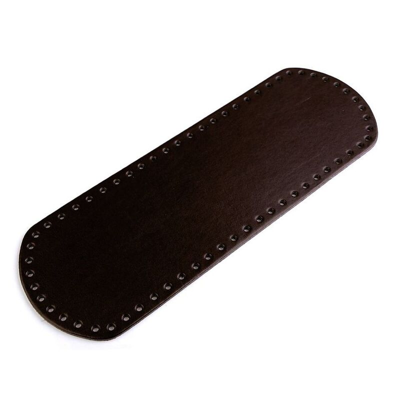 Fund geanta piele ecologica, Made in Italy, 12x36cm, maro deschis