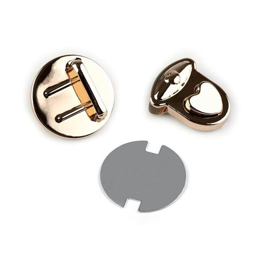 Închizător poșete, inimă, metalic, 30x32mm