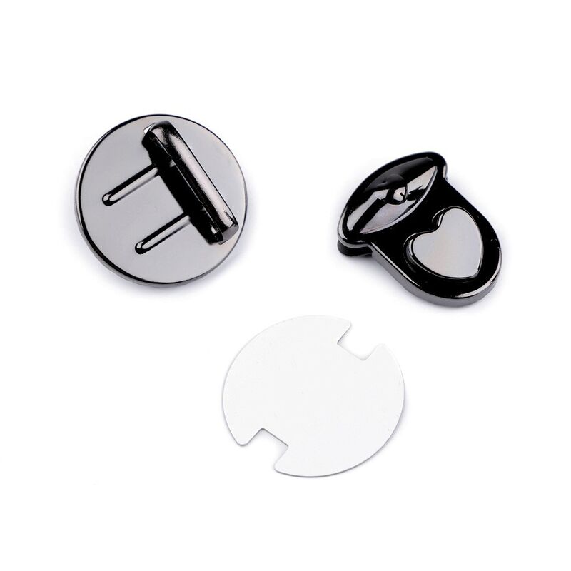 Închizător poșete, inimă, metalic, 30x32mm