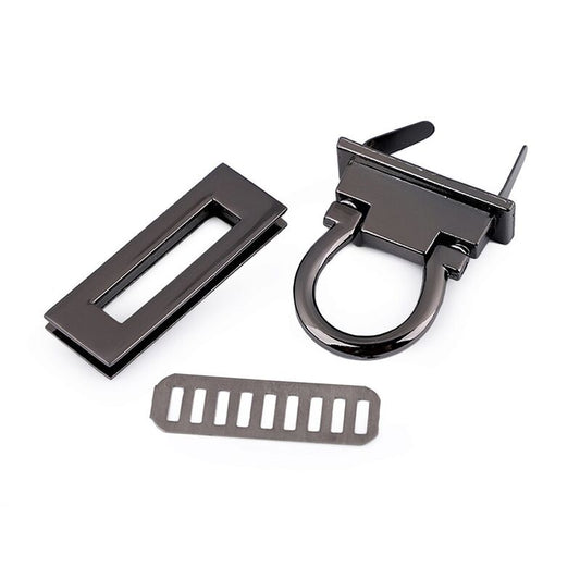 Închizător poșete, metalic, dreptunghi, 17x45mm