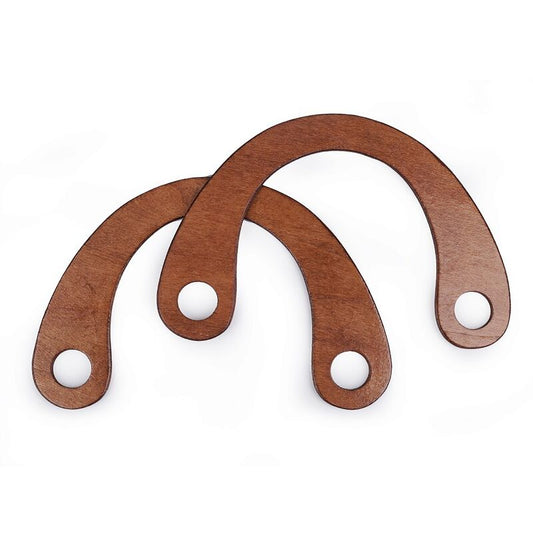 Mâner din lemn pentru genti handmade, pereche