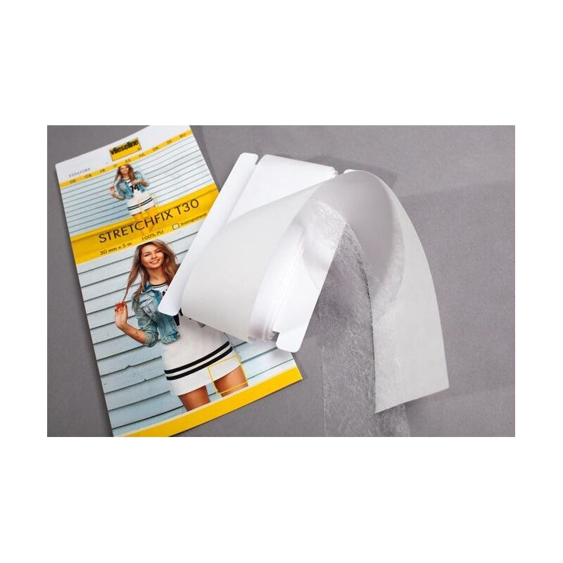Thermo-adhesive hem tape, Stretchfix, 30mm wide