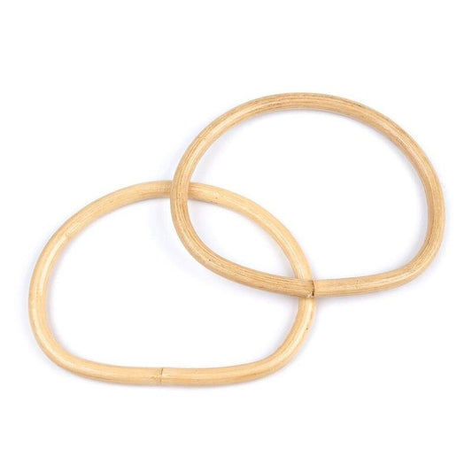 Manere ovale din bambus pentru genti, natur, pereche