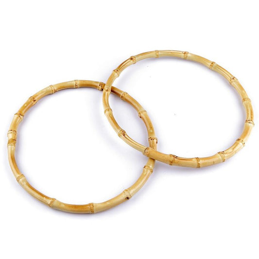 Mâner cerc din bambus, baza prinzător de vise, 20cm, pereche, natur