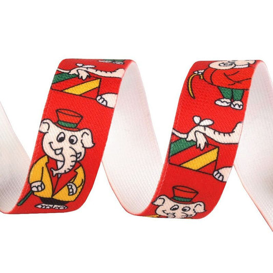 Elastic band for baby braces, elephant, 25mm, 5m, 440654, red