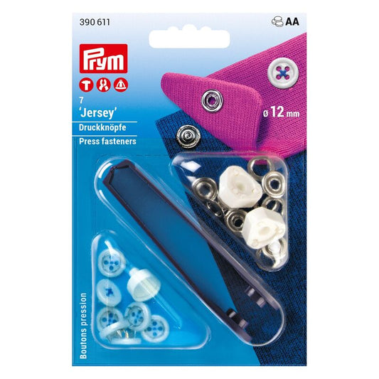 Capse tip nasture jersey, PRYM, 12mm, 12 buc/set