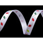 Satin ribbon, 10mm, Christmas pattern, 3m, white, 430625