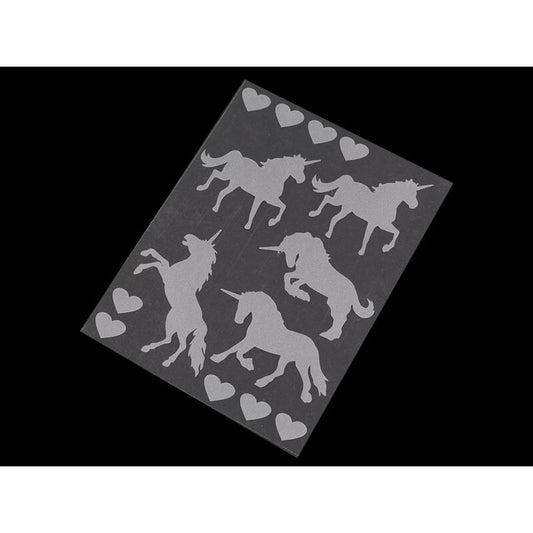 Heat-adhesive reflective patches, gray