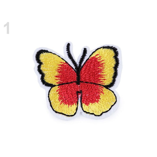 Thermoadhesive embroidered appliqué, butterfly, 36 x 40mm