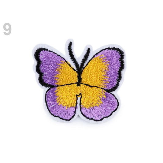 Thermoadhesive embroidered appliqué, butterfly, 36 x 40mm