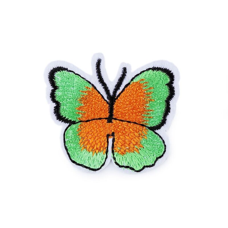 Thermoadhesive embroidered appliqué, butterfly, 36 x 40mm