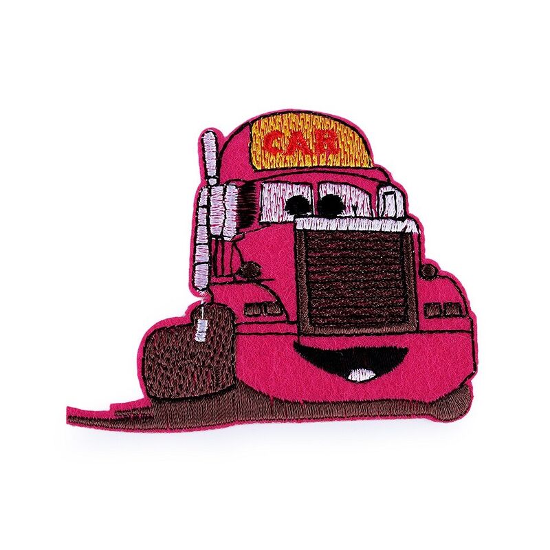 Aplicație termoadezivă brodată camion vesel, 72x90mm, 1buc