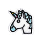 Unicorn, aplicație termoadezivă, brodată, 40x45mm