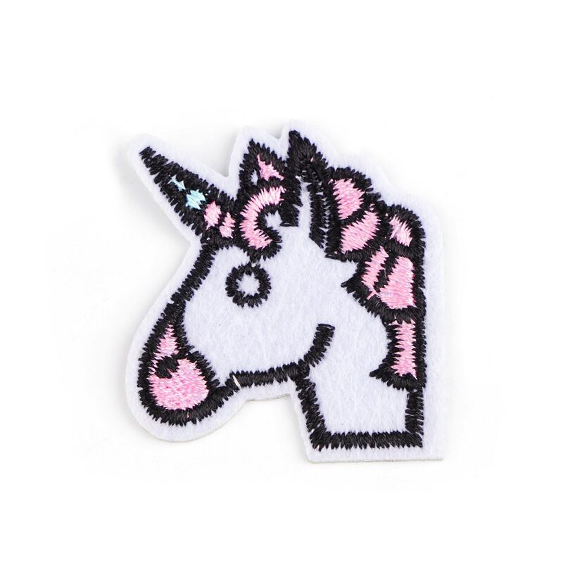 Unicorn, aplicație termoadezivă, brodată, 40x45mm