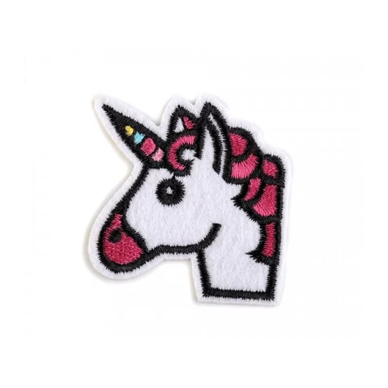 Unicorn, aplicație termoadezivă, brodată, 40x45mm