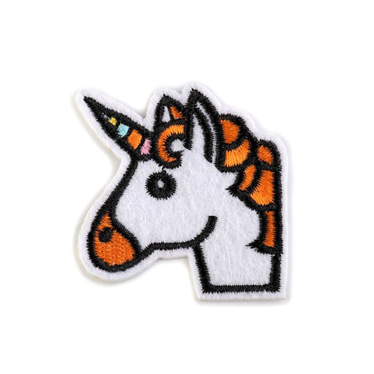 Unicorn, aplicație termoadezivă, brodată, 40x45mm