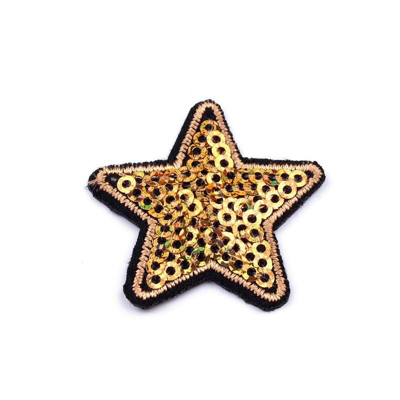 Aplicație termoadezivă stea cu paiete, diferite culori