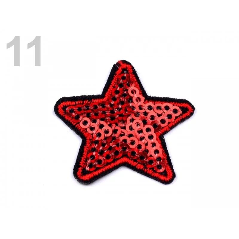 Aplicație termoadezivă stea cu paiete, diferite culori