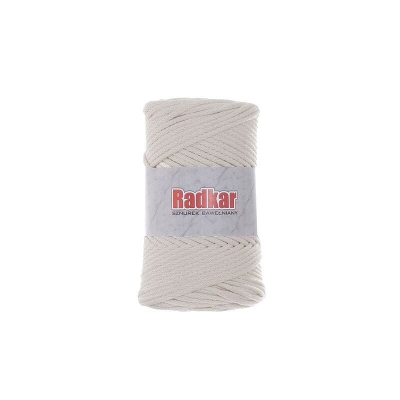 Șnur împletit din bumbac reciclat, cu miez, 4mm