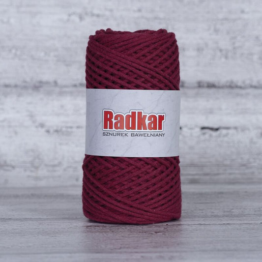 Șnur împletit din bumbac reciclat cu miez, 2mm, 100m