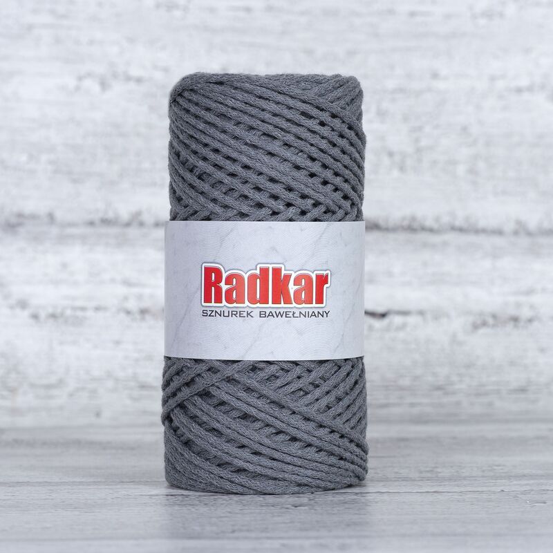 Recycled cotton braided twine with core, 2mm, 100m