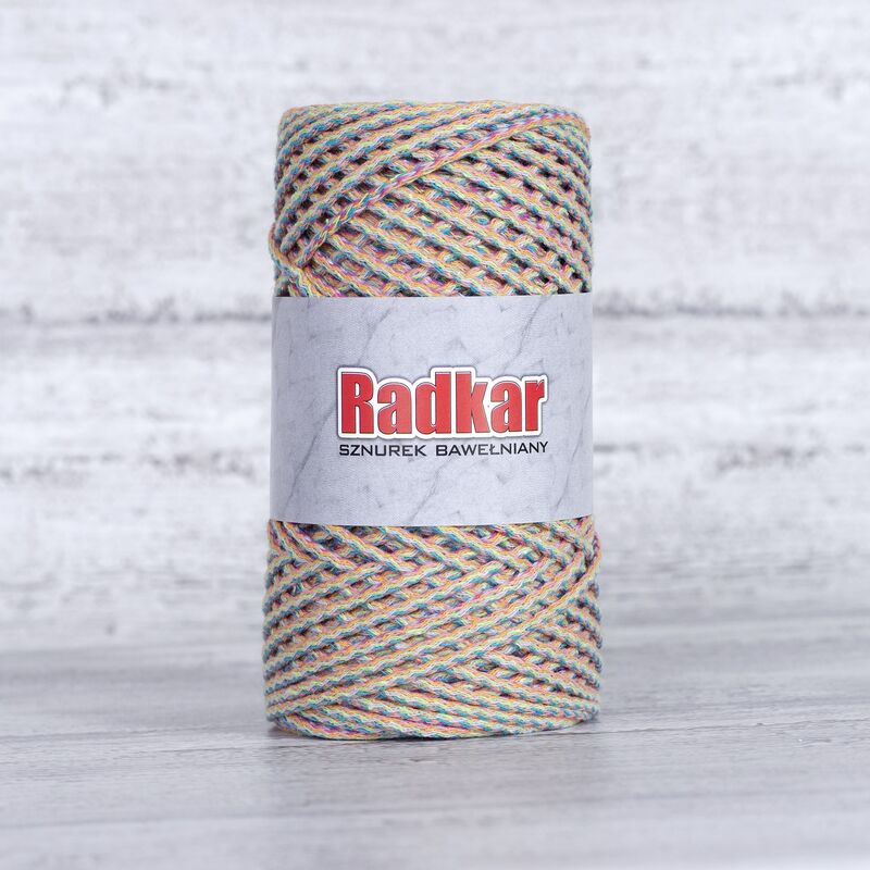 Recycled cotton braided twine with core, 2mm, 100m