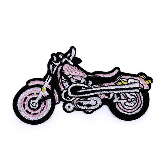 Thermoadhesive embroidered appliqué, motorcycle, 58x103mm
