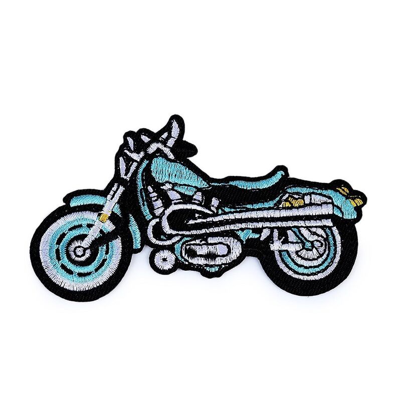 Thermoadhesive embroidered appliqué, motorcycle, 58x103mm