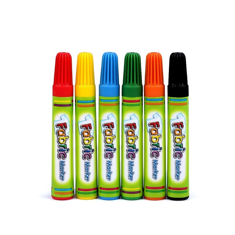 Marker permanent pentru textile, impermeabil, 6 buc/set