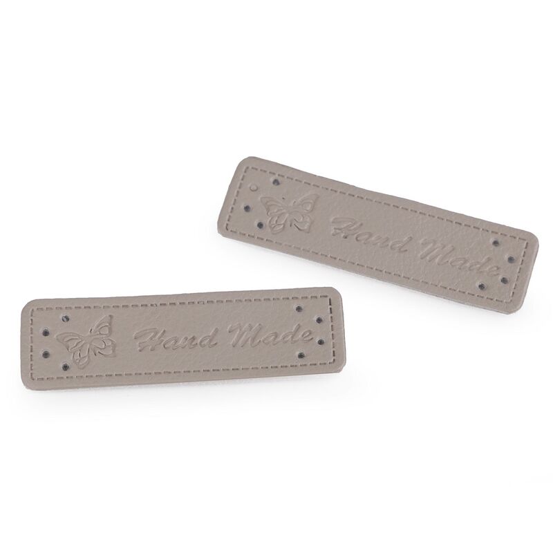 Label Hand Made eco leather, 15x50mm, 5 pieces